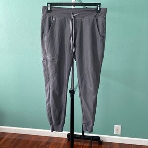 FigsM petite Women’s Scrub Pants Jogger Gray Pocket Elastic Waist Medical (J-15)
